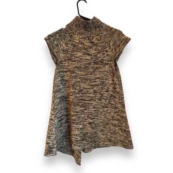 Vintage Y2K Allison Brittney Womens Brown Mock Neck Wrap Front Sweater Vest sz M - Picture 3 of 4